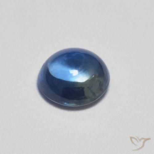 Zaffiro Blu navy naturale da 0.44 ct, Rotondo, Trasparente