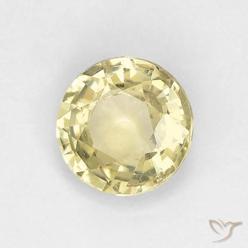 Zaffiro Giallo chiaro naturale da 0.82 ct, Rotondo, VS