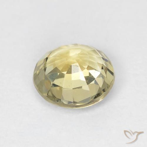 Zaffiro Giallo chiaro naturale da 0.82 ct, Rotondo, VS