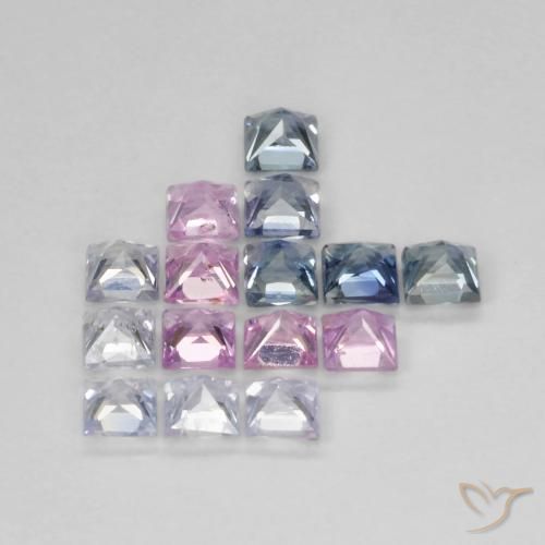 Gemme di Zaffiro Multicolore naturale da 1.47 ct, Quadrato, VS