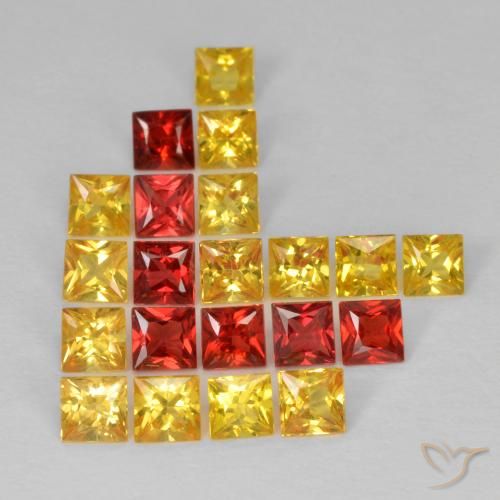 Gemme di Zaffiro Multicolore naturale da 2.57 ct, Quadrato, VS