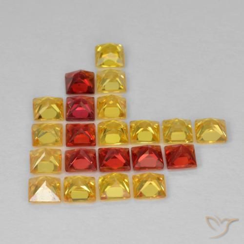 Gemme di Zaffiro Multicolore naturale da 2.57 ct, Quadrato, VS