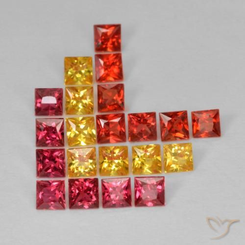 Gemme di Zaffiro Multicolore naturale da 2.26 ct, Quadrato, VS