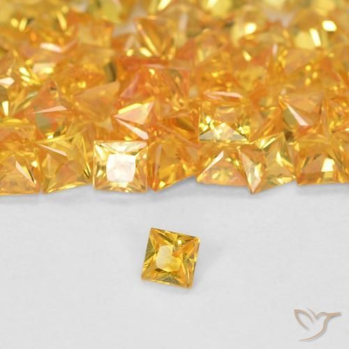 Zaffiro Arancio-Oro naturale da 0.07 ct, Quadrato, VS