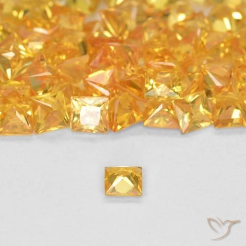 Zaffiro Arancio-Oro naturale da 0.07 ct, Quadrato, VS