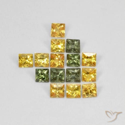 Gemme di Zaffiro Multicolore naturale da 1.12 ct, Quadrato, VS