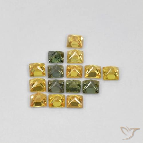Gemme di Zaffiro Multicolore naturale da 1.12 ct, Quadrato, VS