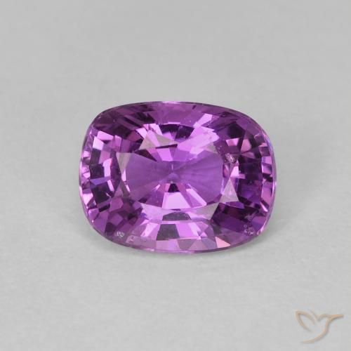 1.25ct Naturale Uva Rosata Zaffiro, Cuscino, VVS-VS