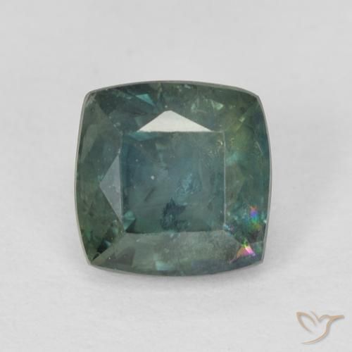 1.14ct Naturale Verde blu scuro Zaffiro, Cuscino, VS-SI