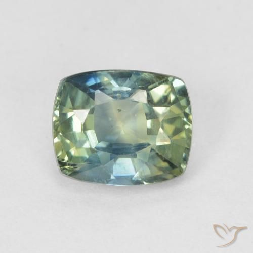 0.78ct Naturale Blu verdastro Zaffiro, Cuscino, VS
