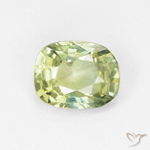 1.09ct Naturale Verde molto chiaro Zaffiro, Cuscino, VVS-VS