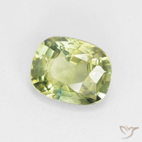 Zaffiro Verde molto chiaro naturale da 1.09 ct, Cuscino, VVS-VS