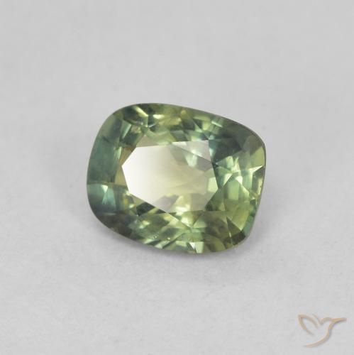 Zaffiro Verde foresta chiaro naturale da 0.72 ct, Cuscino, VS
