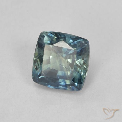 Zaffiro Teal-blu naturale da 0.88 ct, Cuscino, VS