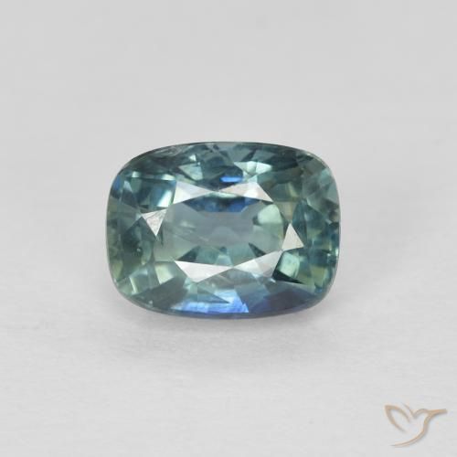 1.08ct Naturale Blu verdastro Zaffiro, Cuscino, VS