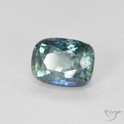 Zaffiro Blu verdastro naturale da 1.08 ct, Cuscino, VS