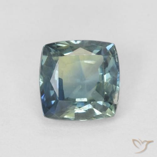 0.91ct Naturale Blu verdastro Zaffiro, Cuscino, VS