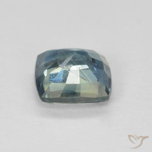 Zaffiro Blu verdastro naturale da 0.91 ct, Cuscino, VS