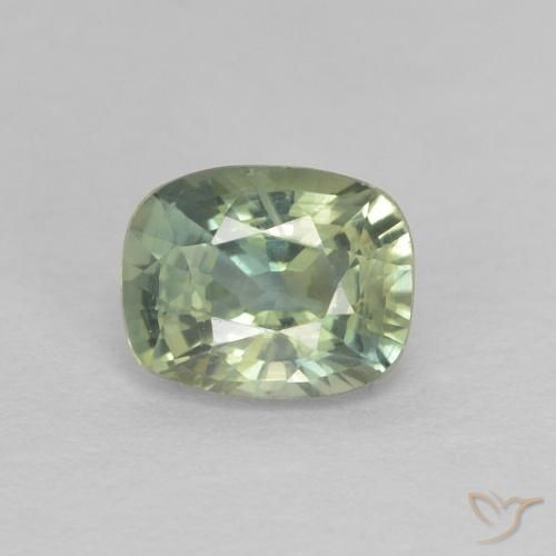 0.69ct Naturale Verde chiaro Zaffiro, Cuscino, VS