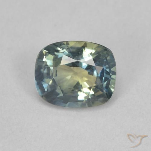 0.77ct Naturale Blu Medio Verde Zaffiro, Cuscino, VVS