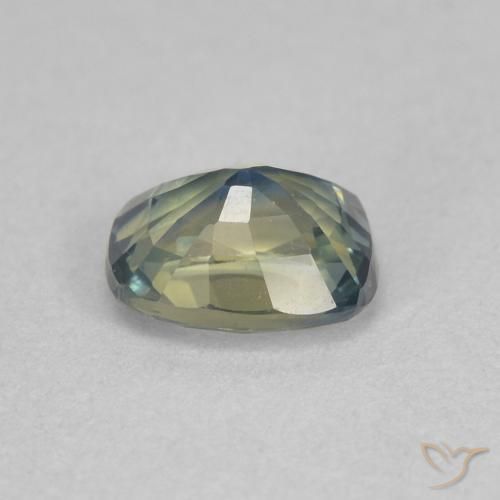Zaffiro Blu Medio Verde naturale da 0.77 ct, Cuscino, VVS