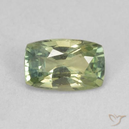 0.91ct Naturale Verde chiaro Zaffiro, Cuscino, VVS