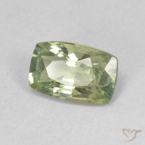 Zaffiro Verde chiaro naturale da 0.91 ct, Cuscino, VVS