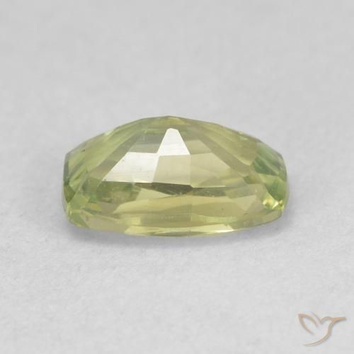 Zaffiro Verde chiaro naturale da 0.91 ct, Cuscino, VVS