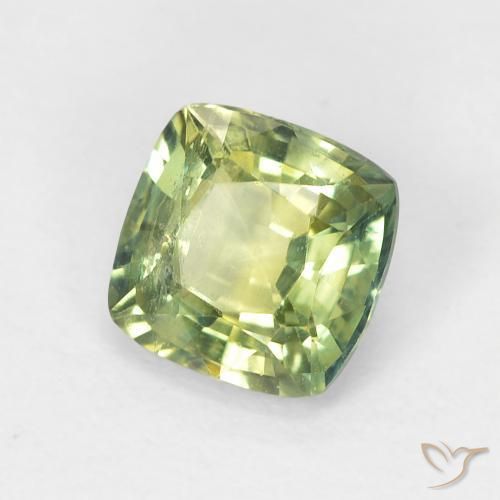 Zaffiro Verde giallastro naturale da 1.19 ct, Cuscino, VS
