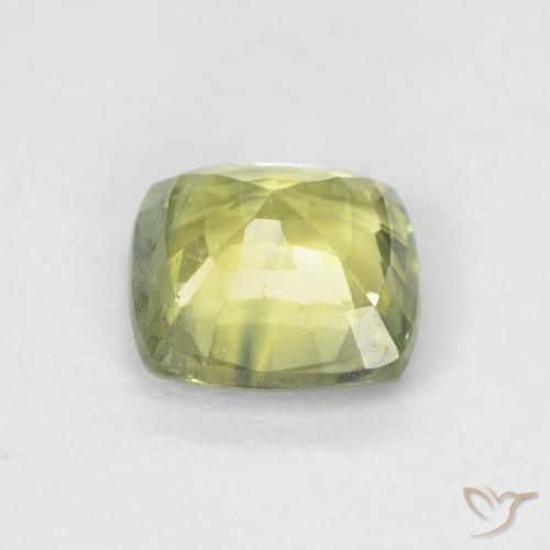 Zaffiro Verde giallastro naturale da 1.19 ct, Cuscino, VS