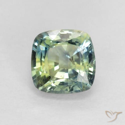 0.89ct Naturale Blu verdastro Zaffiro, Cuscino, VS