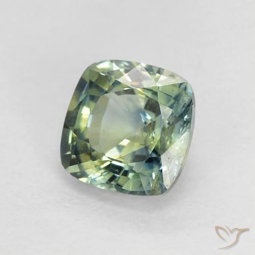 Zaffiro Blu verdastro naturale da 0.89 ct, Cuscino, VS