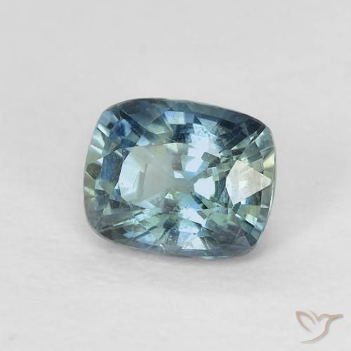 Zaffiro Blu Medio Verde naturale da 0.81 ct, Cuscino, VS