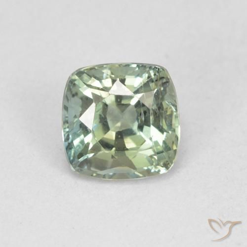 0.84ct Naturale Verde pallido Zaffiro, Cuscino, VS