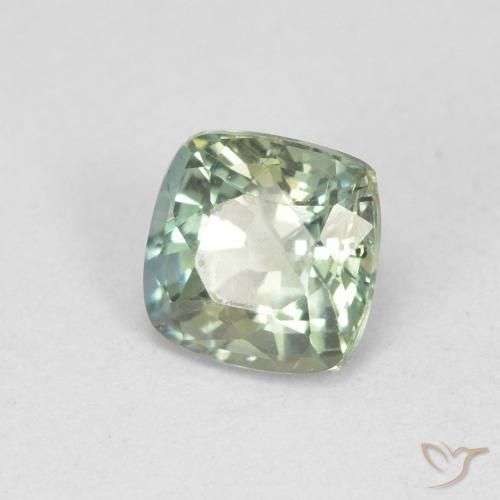 Zaffiro Verde pallido naturale da 0.84 ct, Cuscino, VS