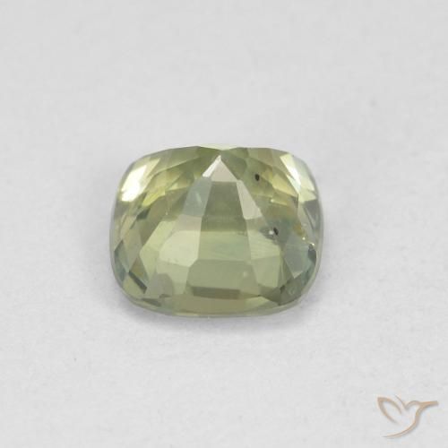 Zaffiro Verde pallido naturale da 0.84 ct, Cuscino, VS