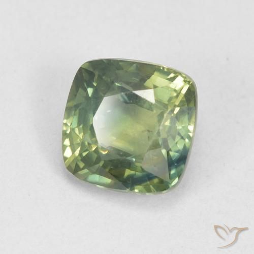 Zaffiro Verde foresta chiaro naturale da 1.13 ct, Cuscino, VS