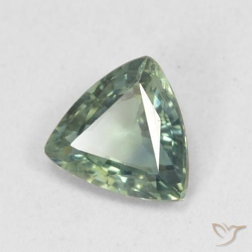Zaffiro Blu verdastro naturale da 0.82 ct, Taglio trillion, VS