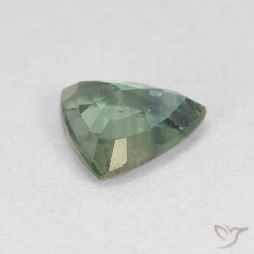 Zaffiro Blu verdastro naturale da 0.82 ct, Taglio trillion, VS