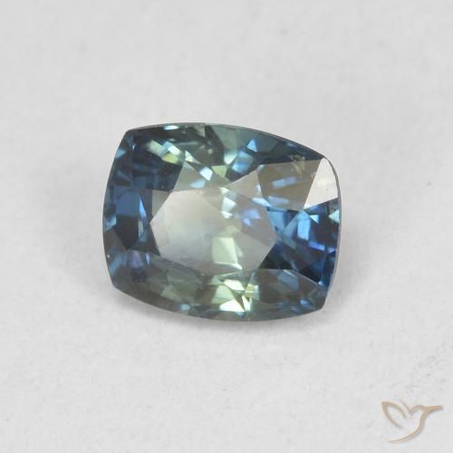 Zaffiro Teal-blu naturale da 0.83 ct, Cuscino, VS