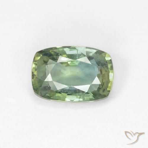 1.00ct Naturale Verde chiaro Zaffiro, Cuscino, VVS-VS
