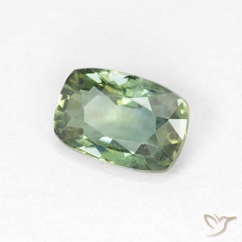 Zaffiro Verde chiaro naturale da 1.00 ct, Cuscino, VVS-VS