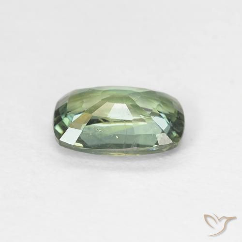 Zaffiro Verde chiaro naturale da 1.00 ct, Cuscino, VVS-VS