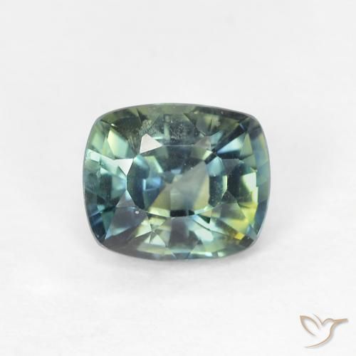 0.90ct Naturale Multicolore Zaffiro, Cuscino, VVS-VS
