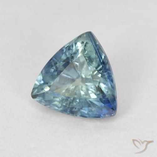 Zaffiro Teal-blu naturale da 0.62 ct, Taglio trillion, VS