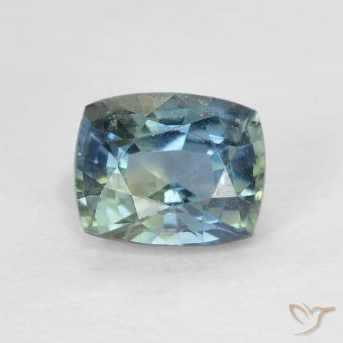 0.64ct Naturale Blu verdastro Zaffiro, Cuscino, VVS-VS