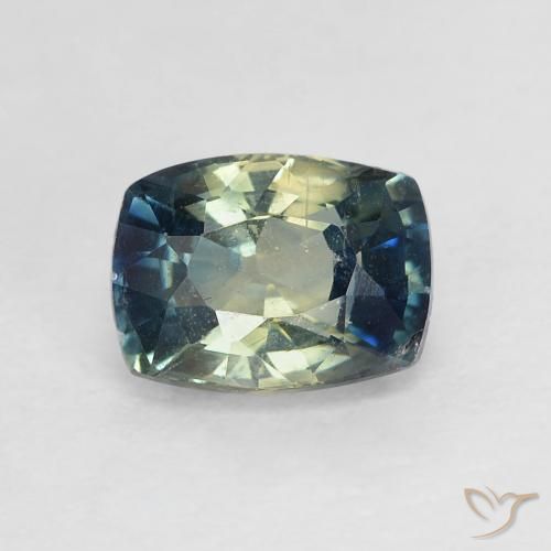 0.95ct Naturale Blu verdastro Zaffiro, Cuscino, VVS-VS
