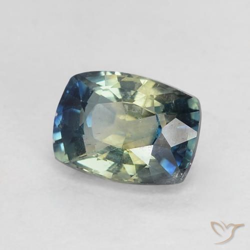 Zaffiro Blu verdastro naturale da 0.95 ct, Cuscino, VVS-VS