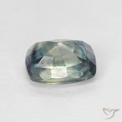 Zaffiro Blu verdastro naturale da 0.95 ct, Cuscino, VVS-VS
