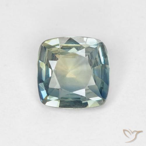 Zaffiro Blu verdastro naturale da 0.88 ct, Cuscino, VVS